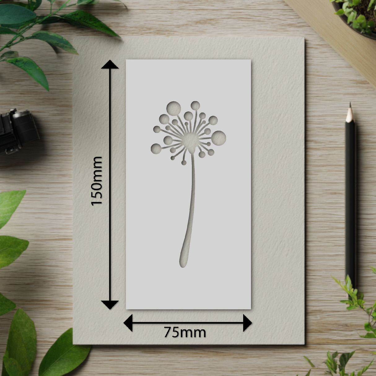 Botanical - Stencil - 75mm x 150mm - AZ-M