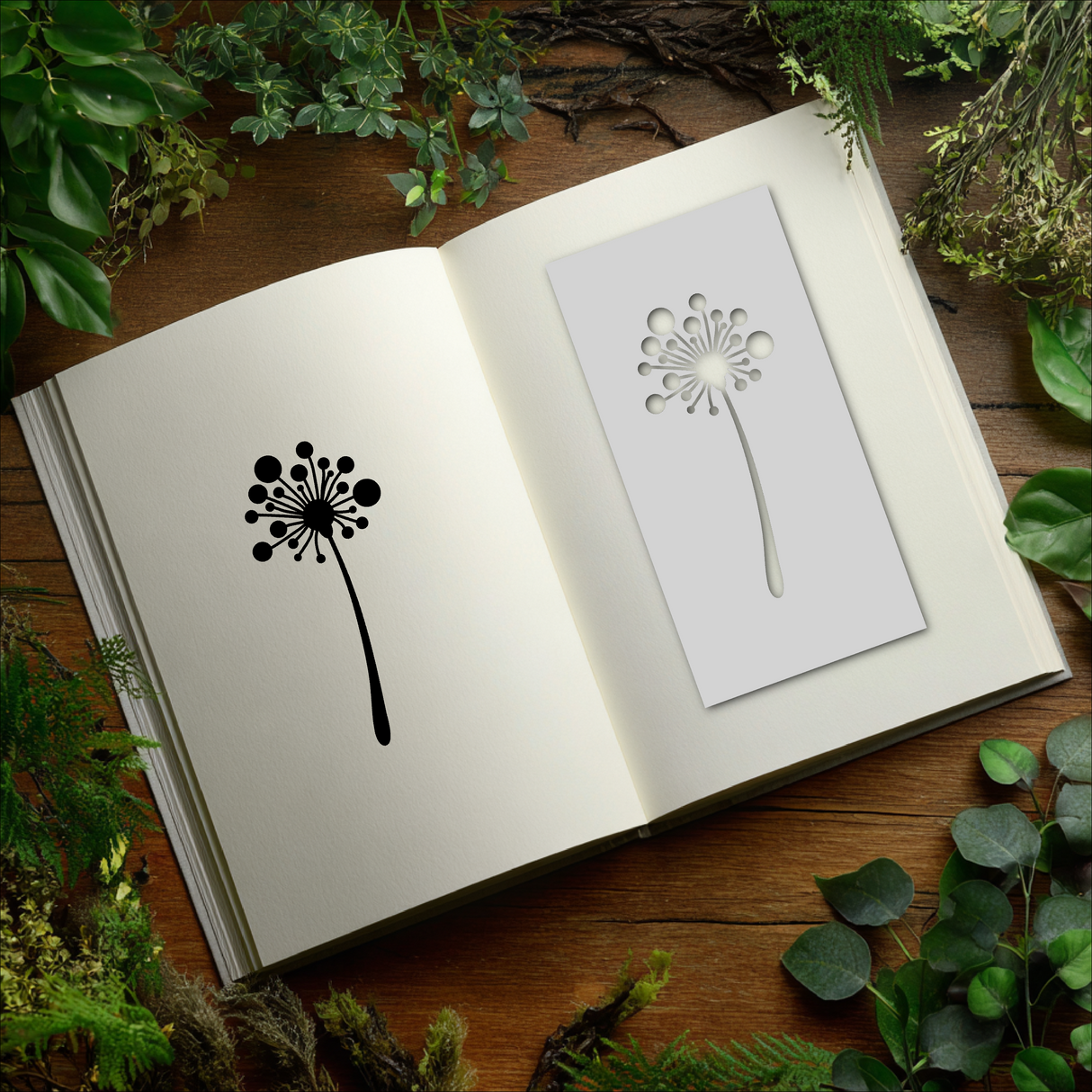 Botanical - Stencil - 75mm x 150mm - AZ-M