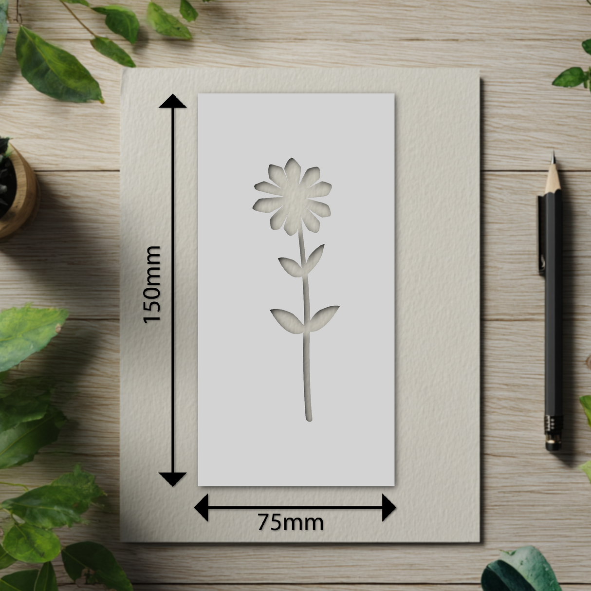 Botanical - Stencil - 75mm x 150mm - AG-M
