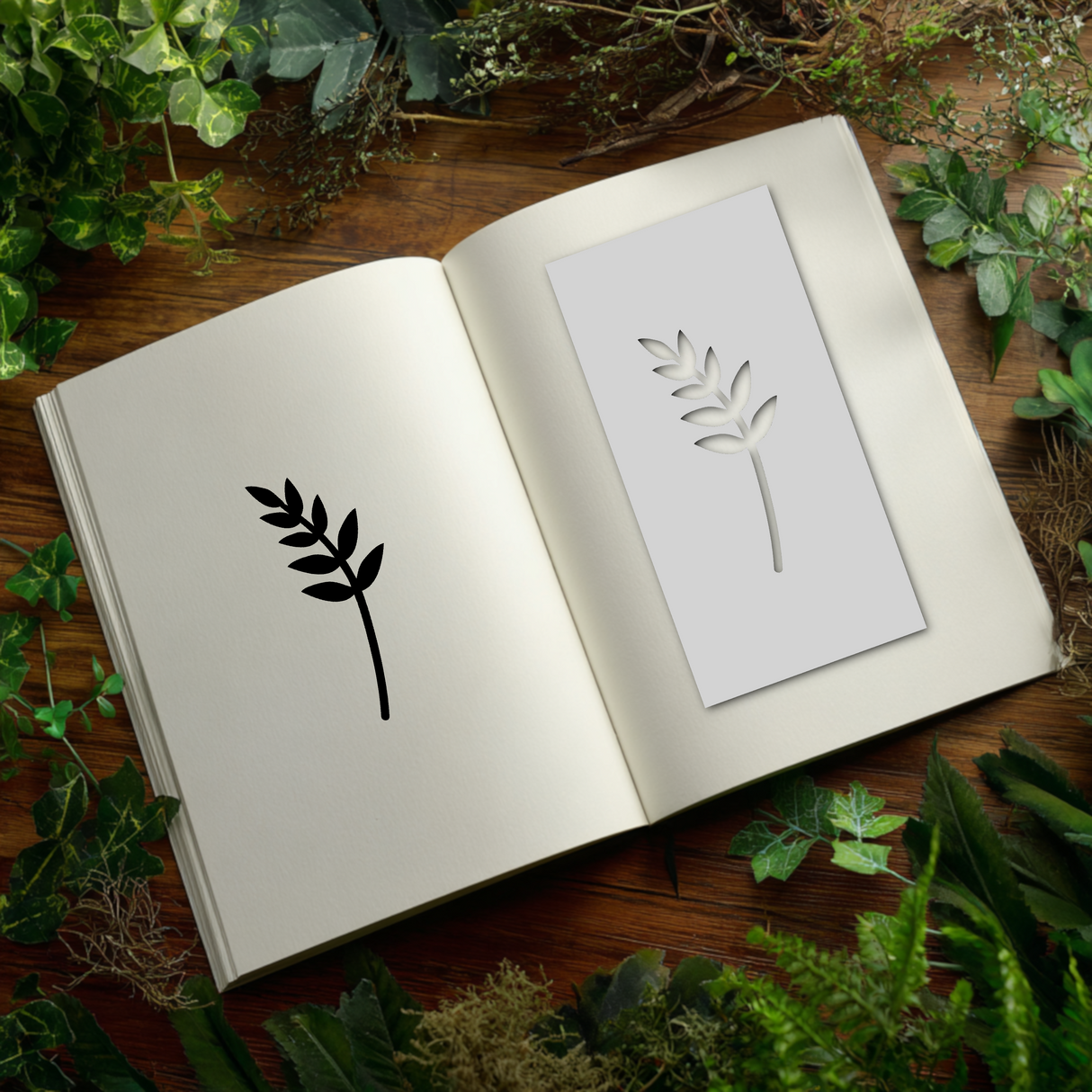 Botanical - Stencil - 75mm x 150mm - AH-M