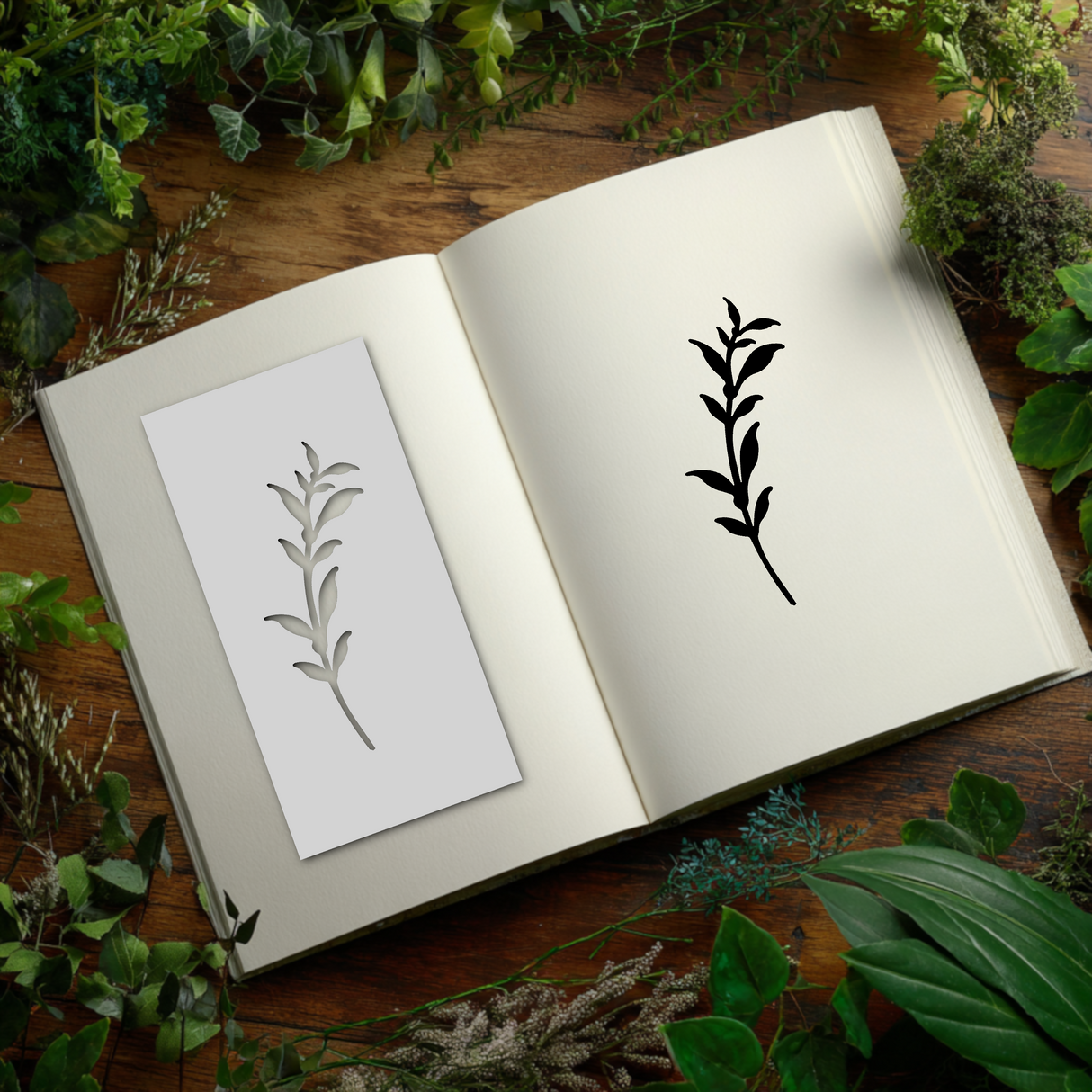 Botanical - Stencil - 75mm x 150mm - AI-M