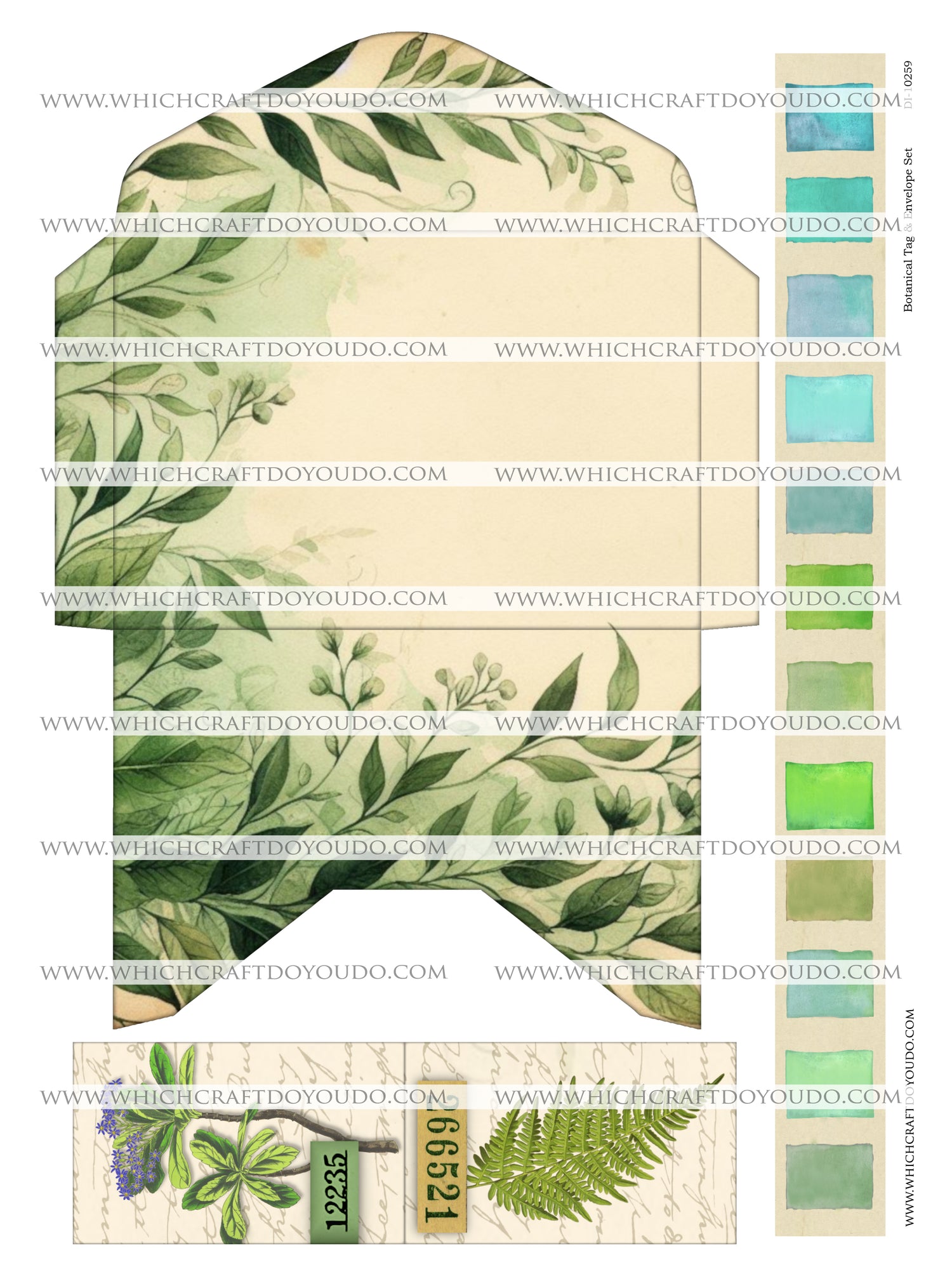 FREEBIE - Botanical Tag & Envelope Set - DI-10259 - Digital Download