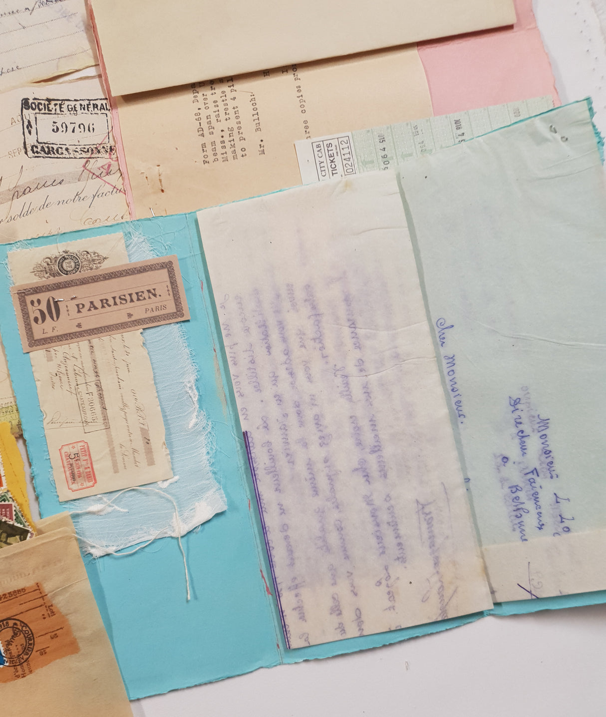 Box of Faux & Authentic Vintage Papers & Ephemera