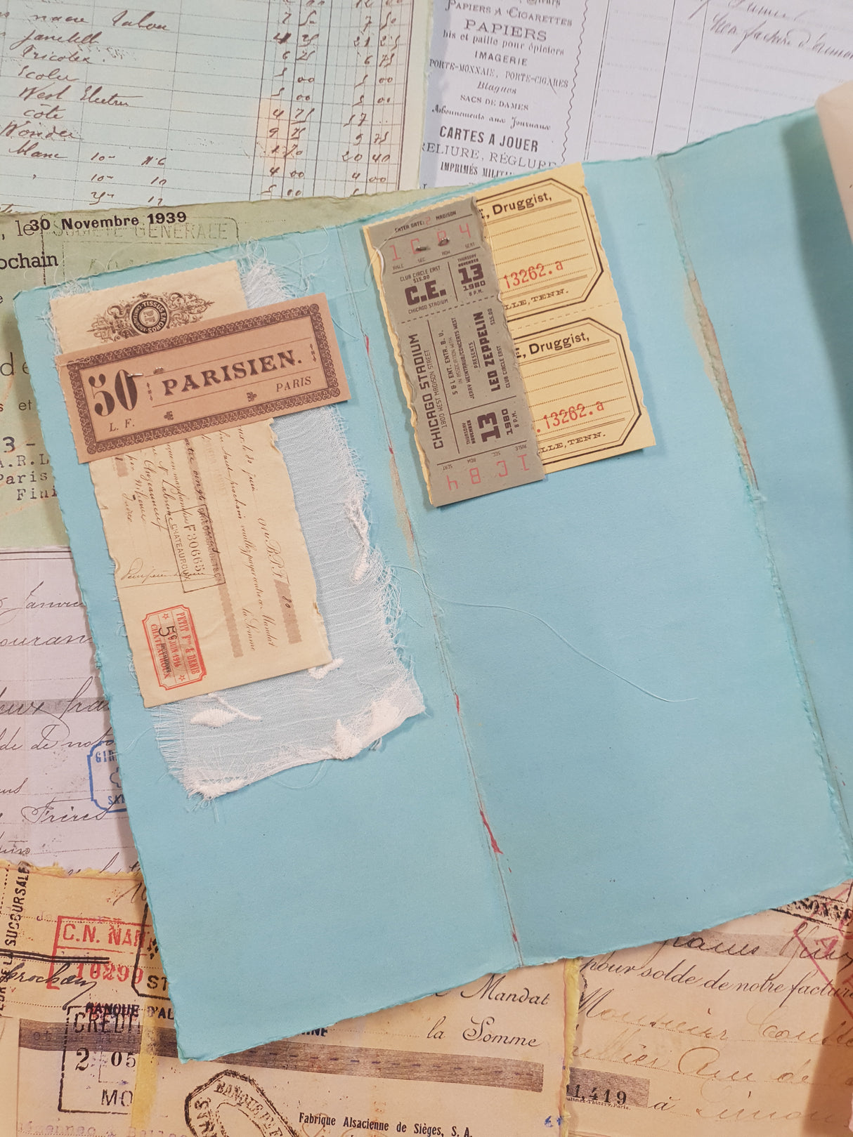 Box of Faux & Authentic Vintage Papers & Ephemera