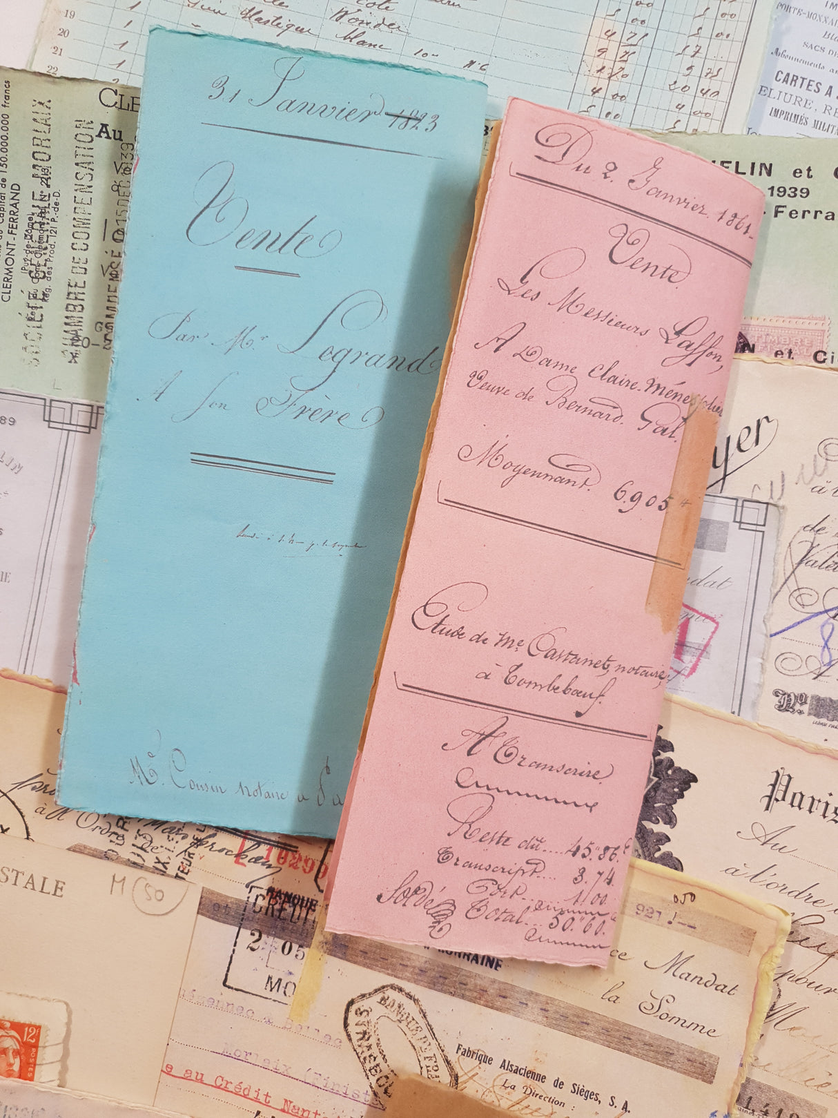 Box of Faux & Authentic Vintage Papers & Ephemera