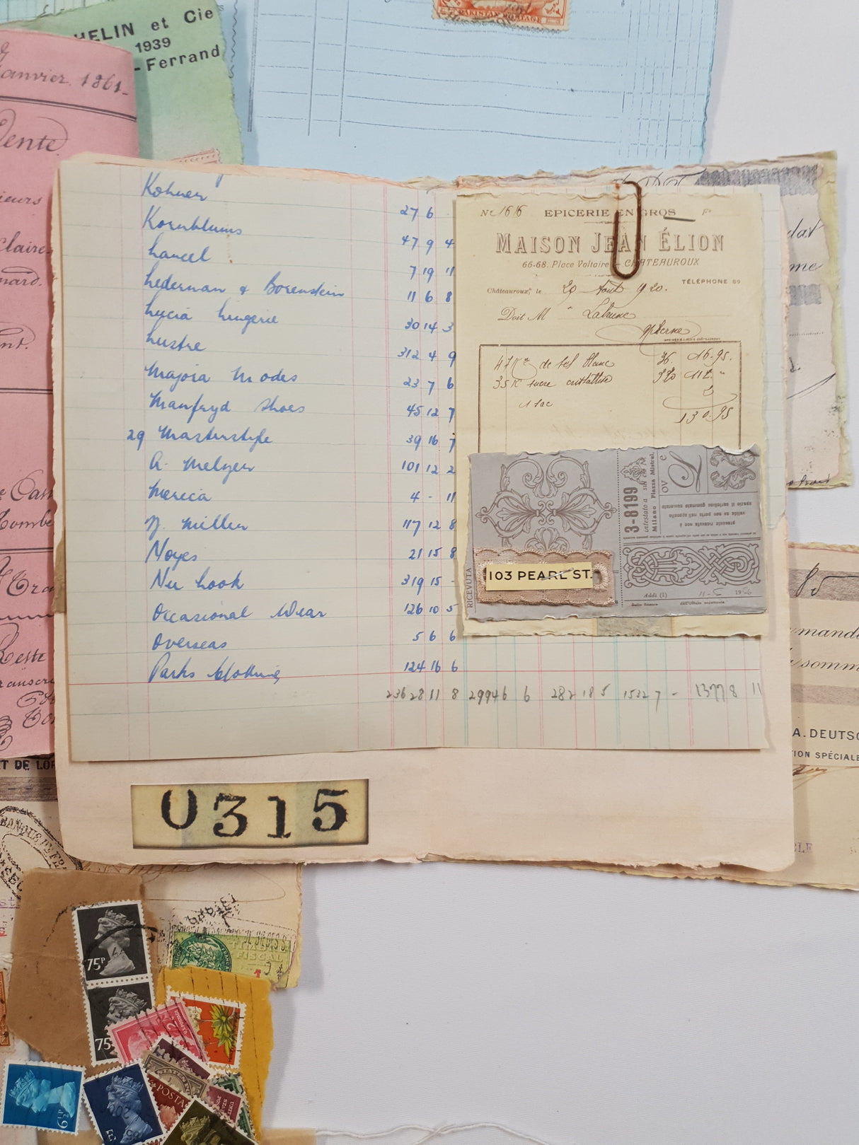 Box of Faux & Authentic Vintage Papers & Ephemera