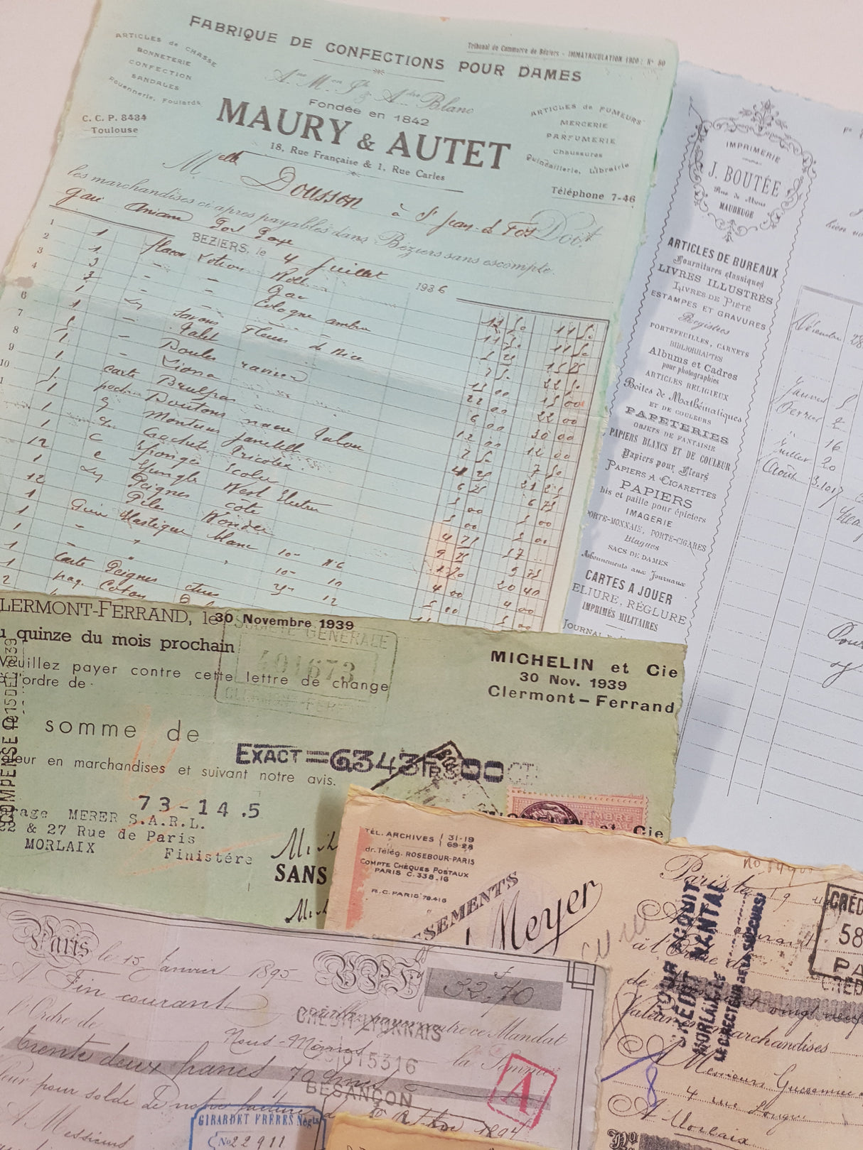 Box of Faux & Authentic Vintage Papers & Ephemera