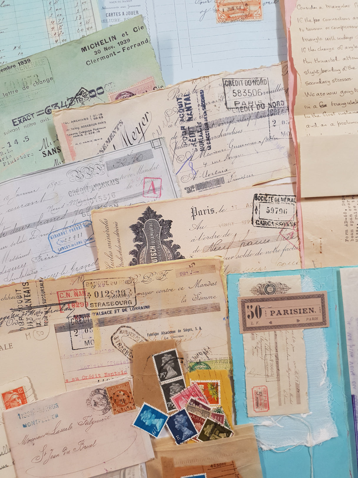 Box of Faux & Authentic Vintage Papers & Ephemera