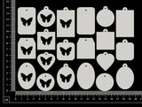 Butterfly Charms - White Chipboard