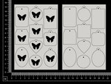 Butterfly Charms - White Chipboard