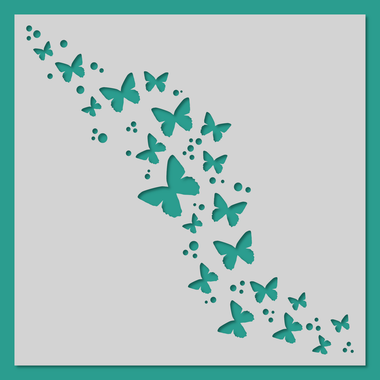 Butterfly Trail - Stencil - 150mm x 150mm