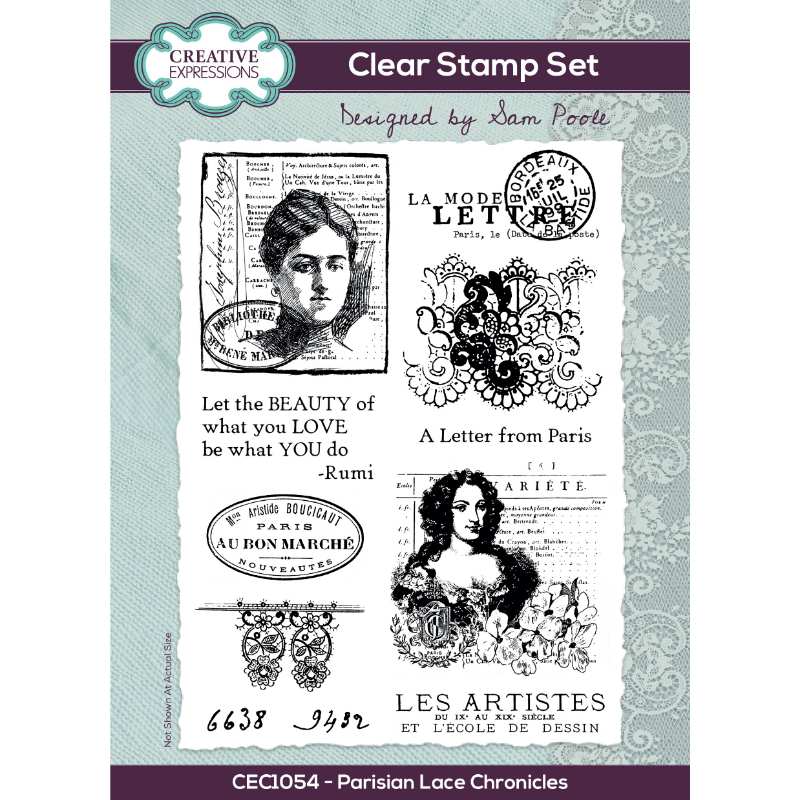 Creative Expressions - Sam Poole - Parisian Lace Chronicles - Clear Stamp Set