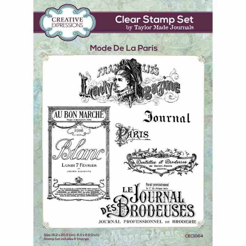 Creative Expressions - Taylor Made Journals - Mode De La Paris - Clear Stamp Set