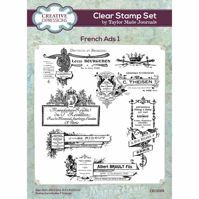 Creative Expressions - Taylor Made Journals - French Ads 1 - Clear Stamp Set