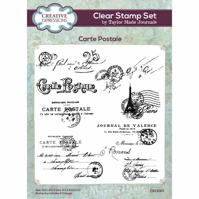 Creative Expressions - Taylor Made Journals - Carte Postale - Clear Stamp Set