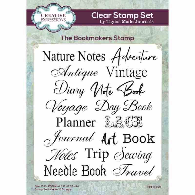 Creative Expressions - Taylor Made Journals - The Bookmakers Stamp - Clear Stamp Set