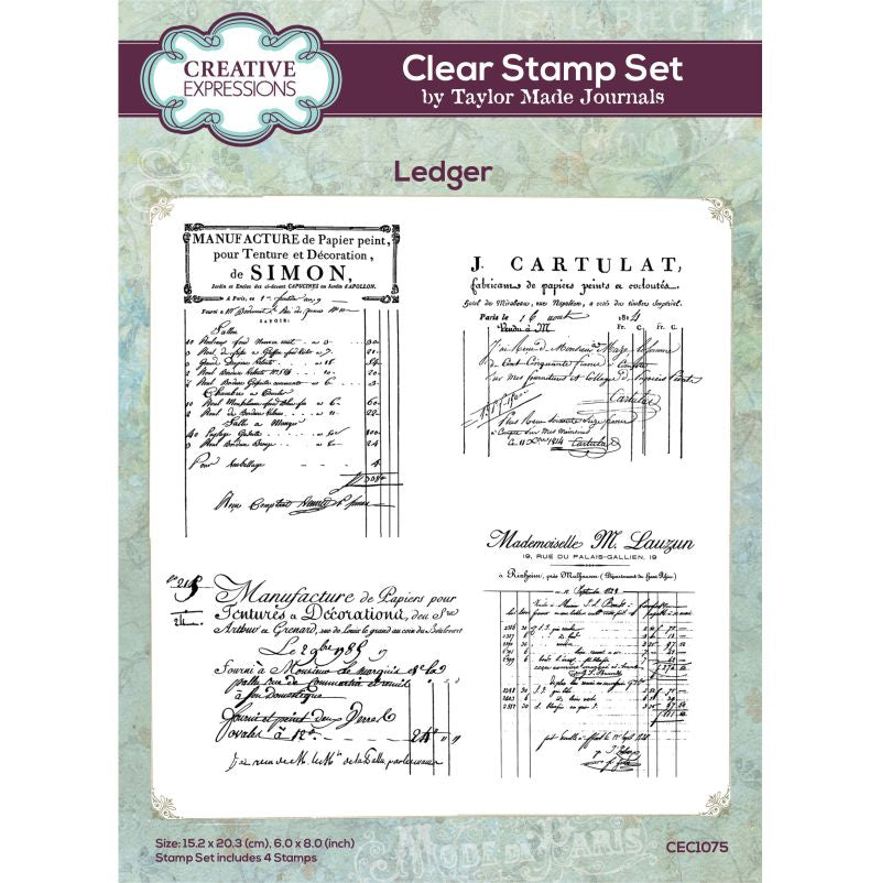 Creative Expressions - Taylor Made Journals - Ledger - Clear Stamp Set