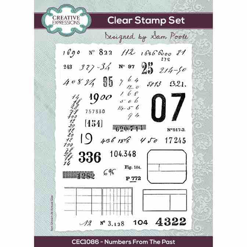 Creative Expressions - Sam Poole - Numbers From The Past - Clear Stamp Set