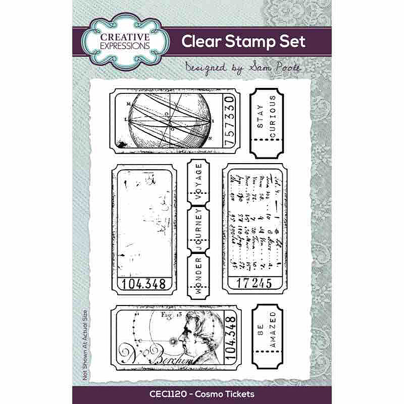 Creative Expressions - Sam Poole - Cosmo Tickets - Clear Stamp Set