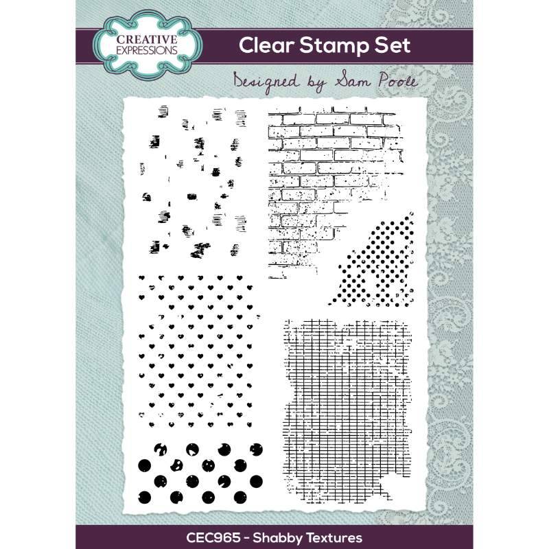 Creative Expressions - Sam Poole - Shabby Textures - Clear Stamp Set