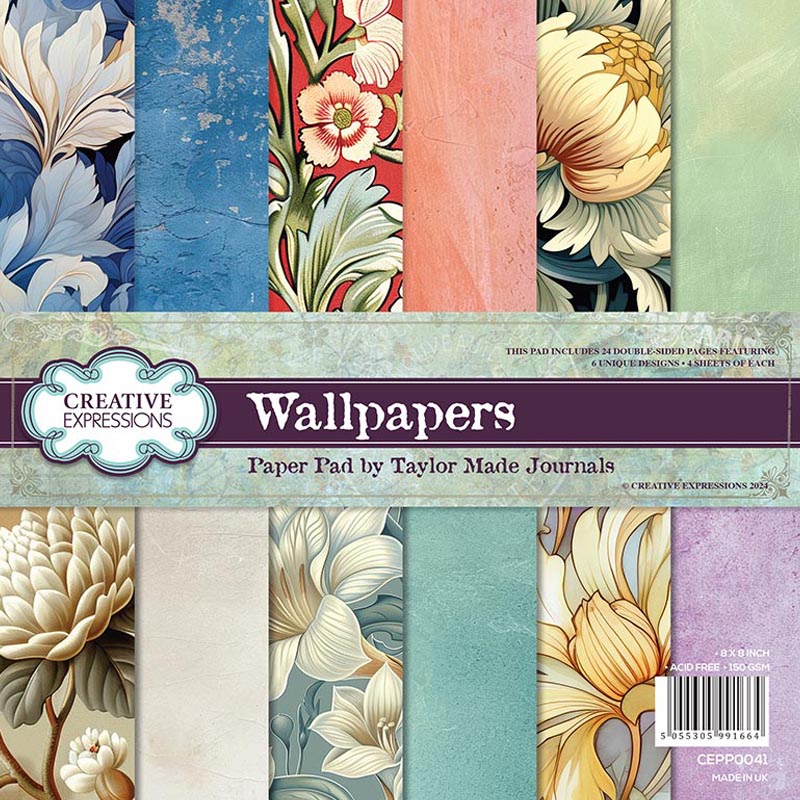 Creative Expressions - Taylor Made Journals - Wallpaper - 8 in x 8 in Paper Pad