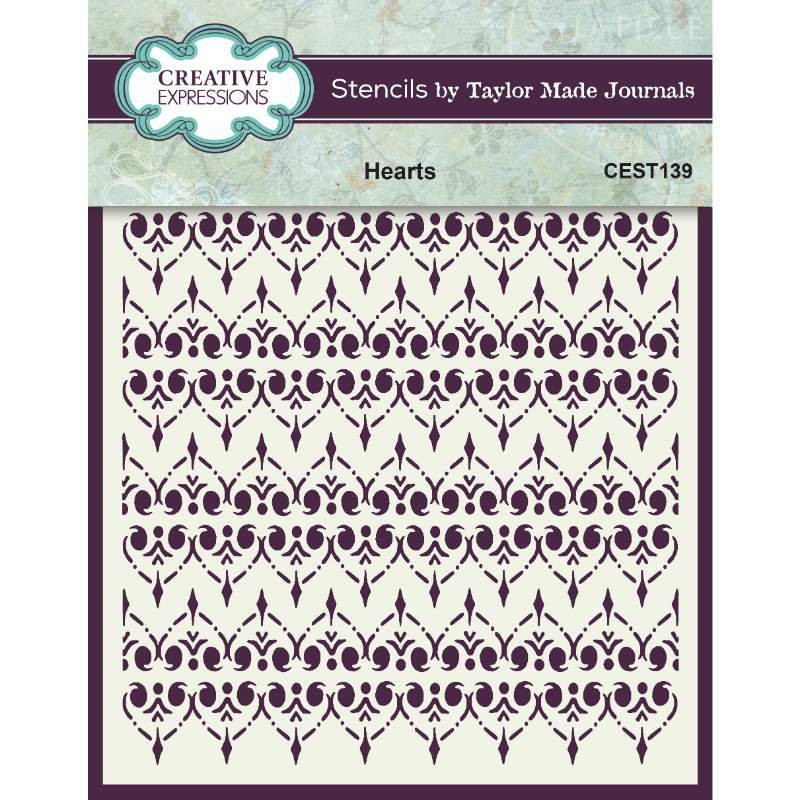 Creative Expressions - Taylor Made Journals - Hearts - Stencil