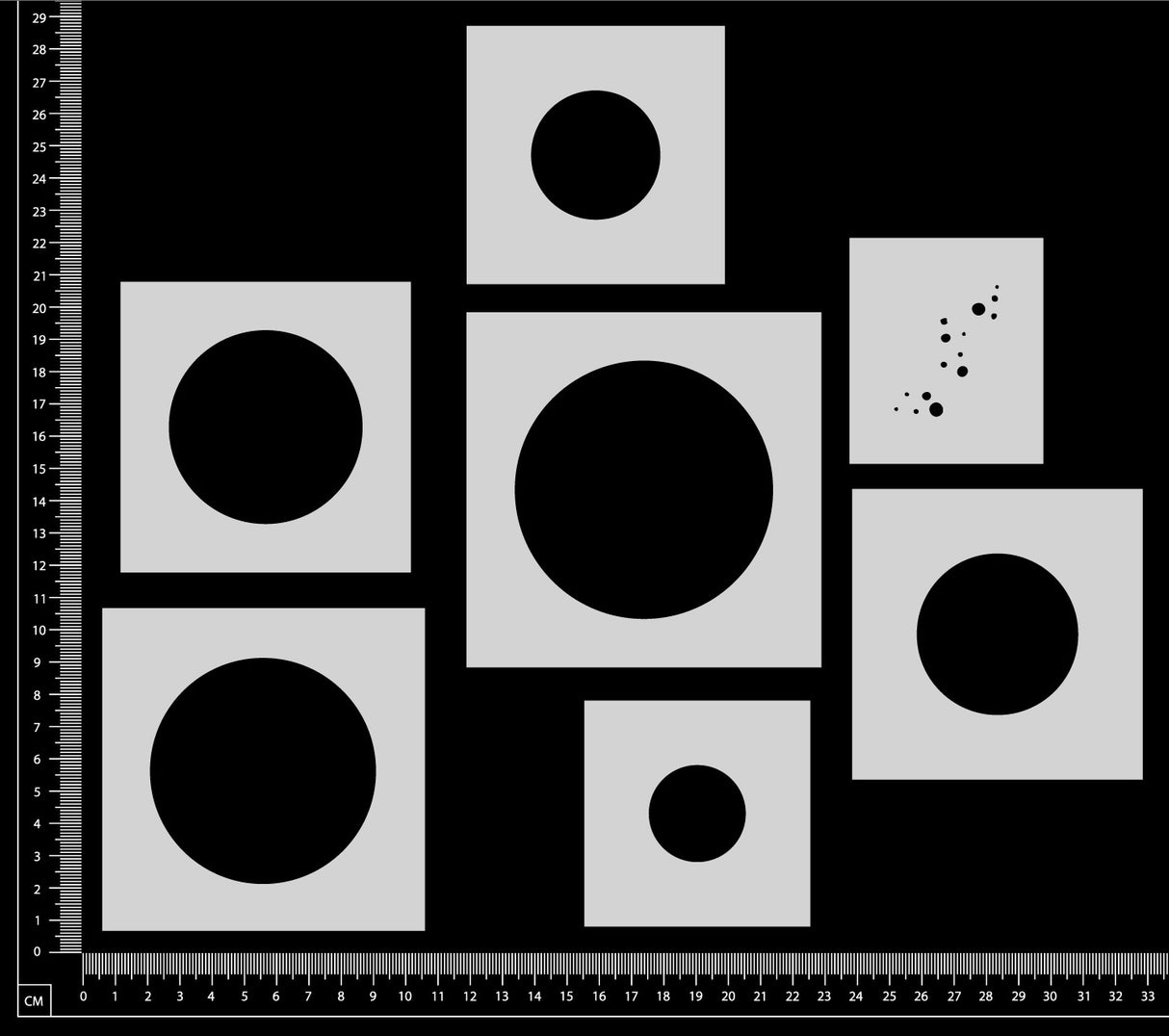 Circles & Splatter - Stencils Set - Set of 7