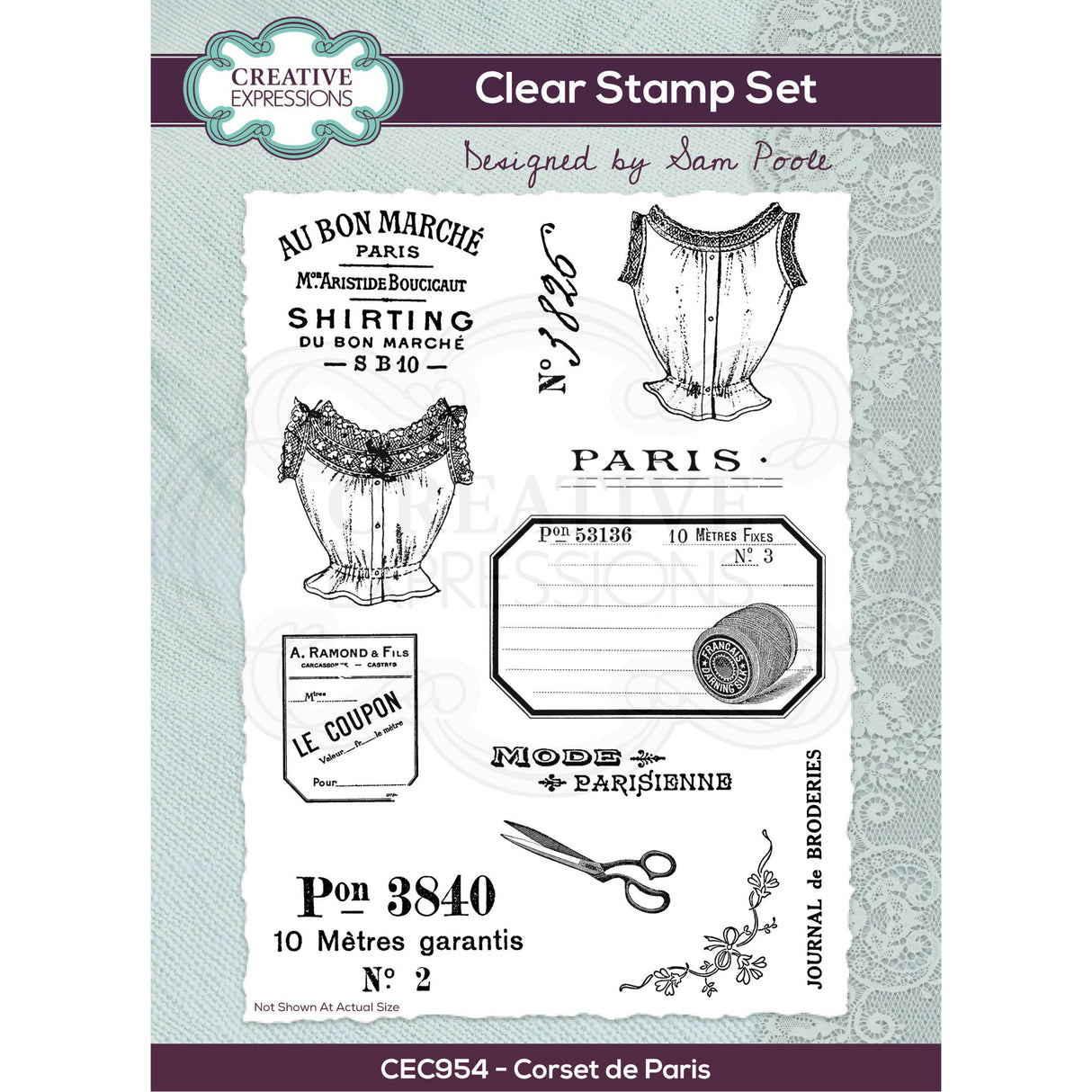 Creative Expressions - Sam Poole - Corset de Paris - Clear Stamp Set