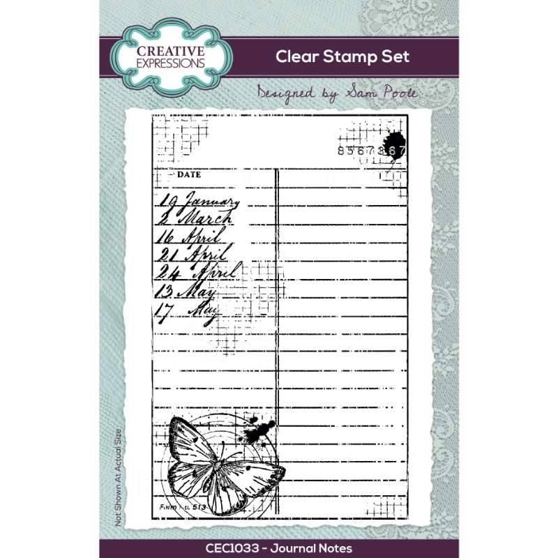 Creative Expressions - Sam Poole - Journal Notes - Clear Stamp