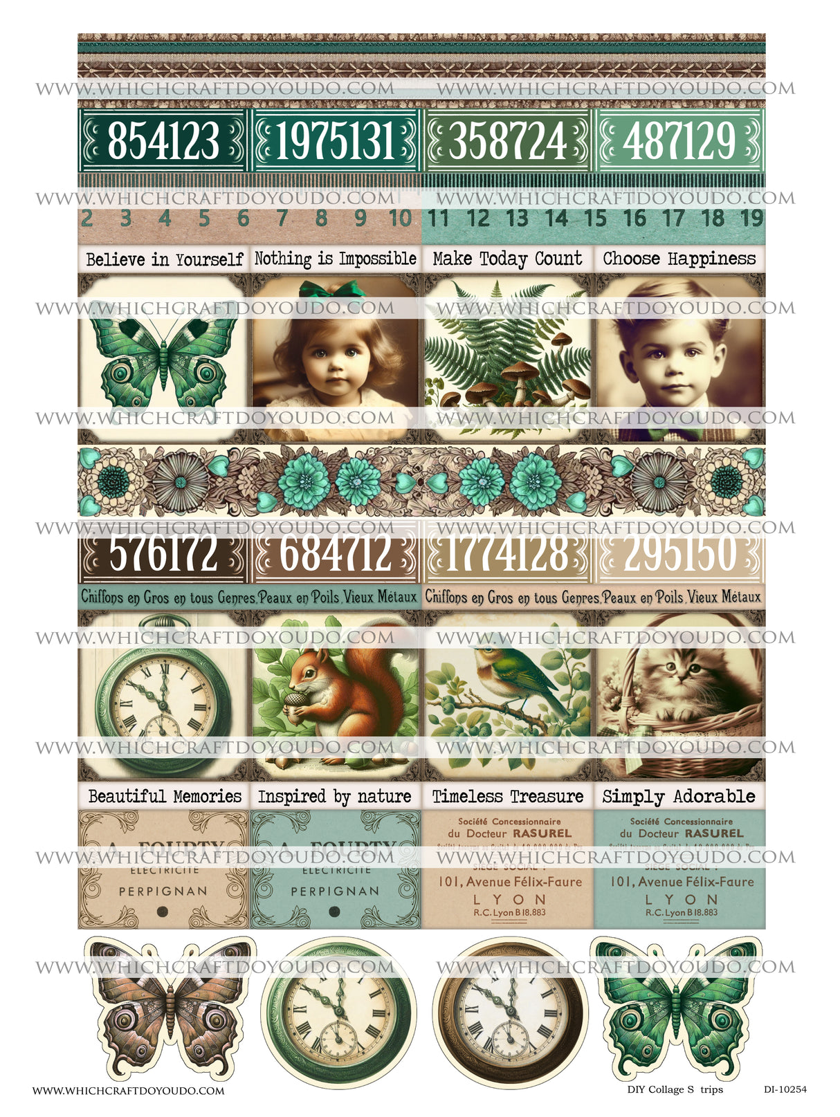 FREEBIE - DIY Collage Strips - DI-10254 - Digital Download