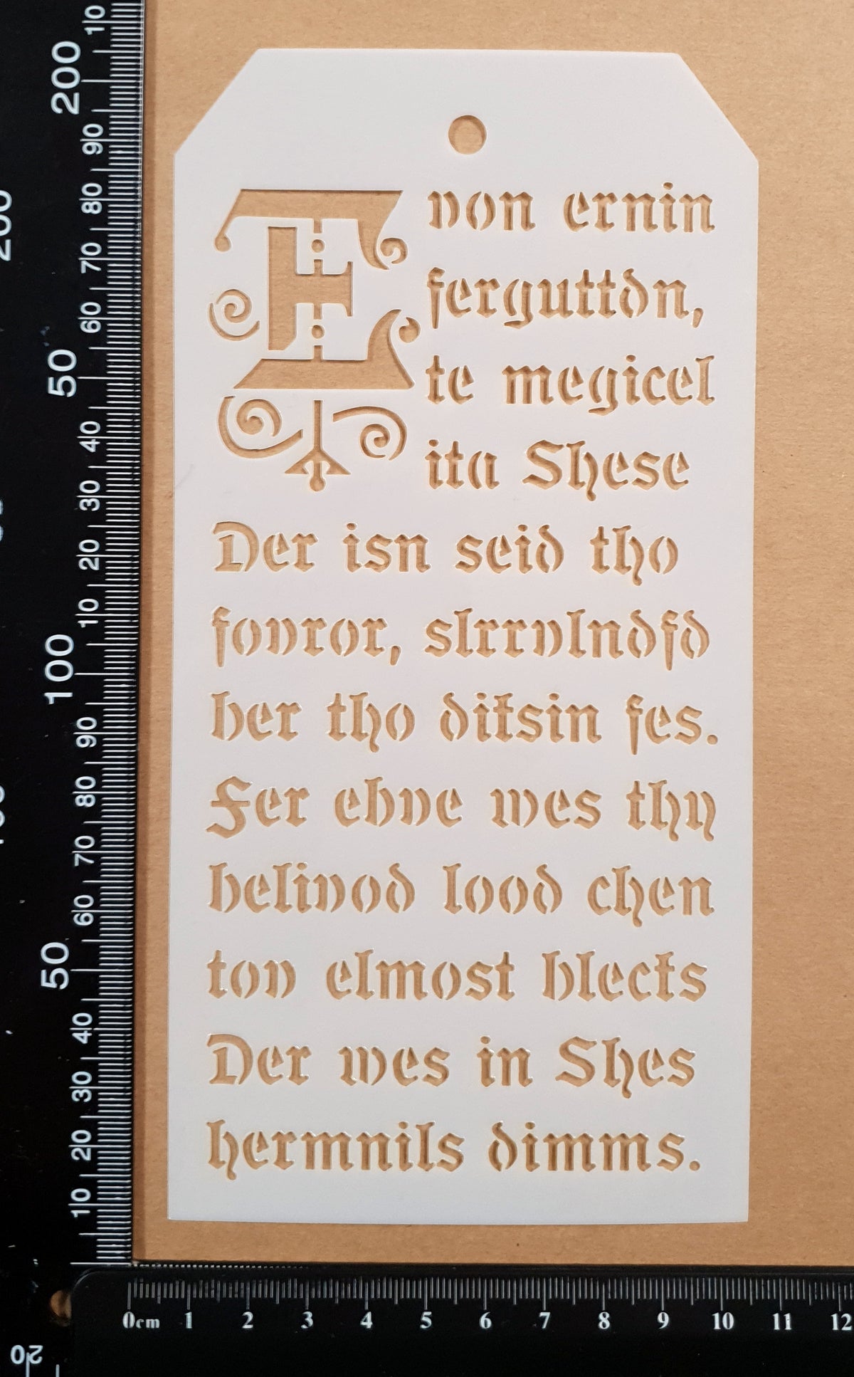 CLEARANCE - Tag Stencil - Elvish - 100mm x 200mm - DQ