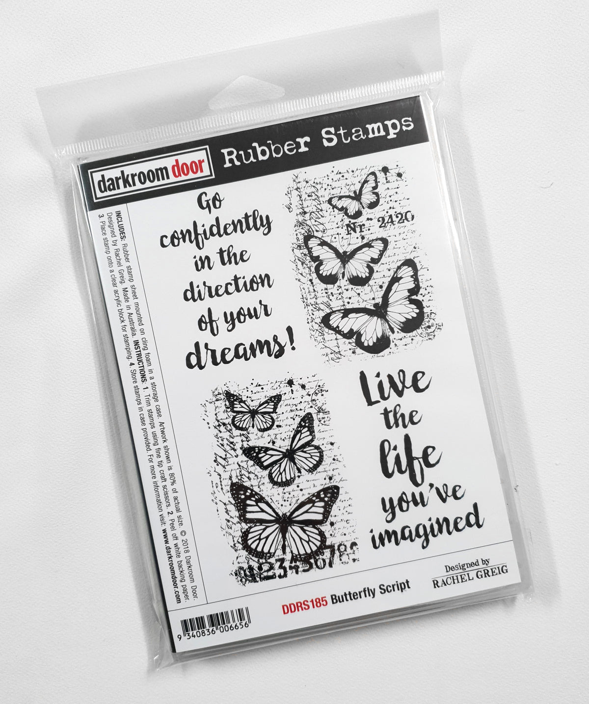 Darkroom Door - Stamps - DDRS185 - Butterfly Script