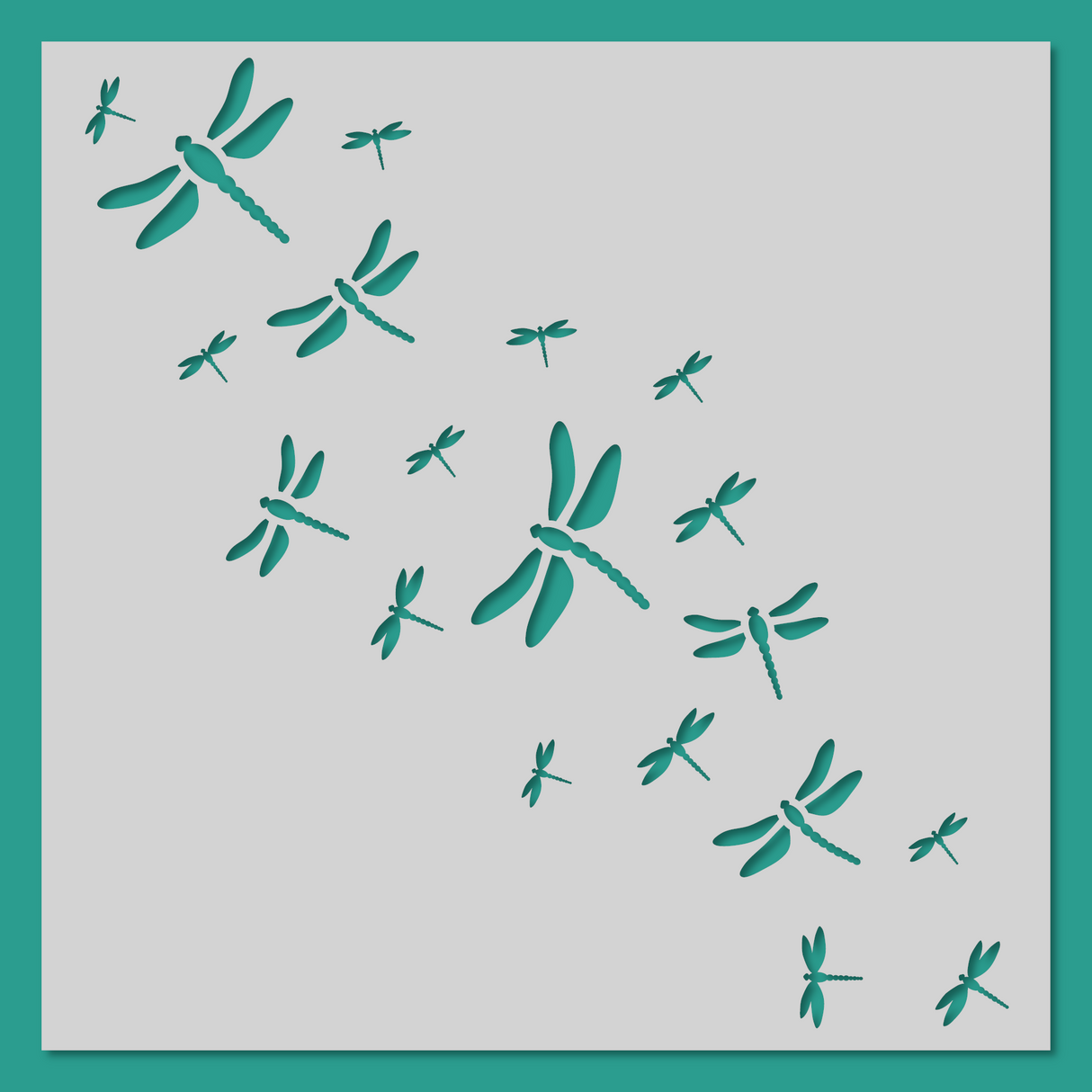 Dragonfly Trail - Stencil - 150mm x 150mm
