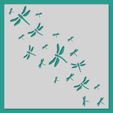 Dragonfly Trail - Stencil - 150mm x 150mm