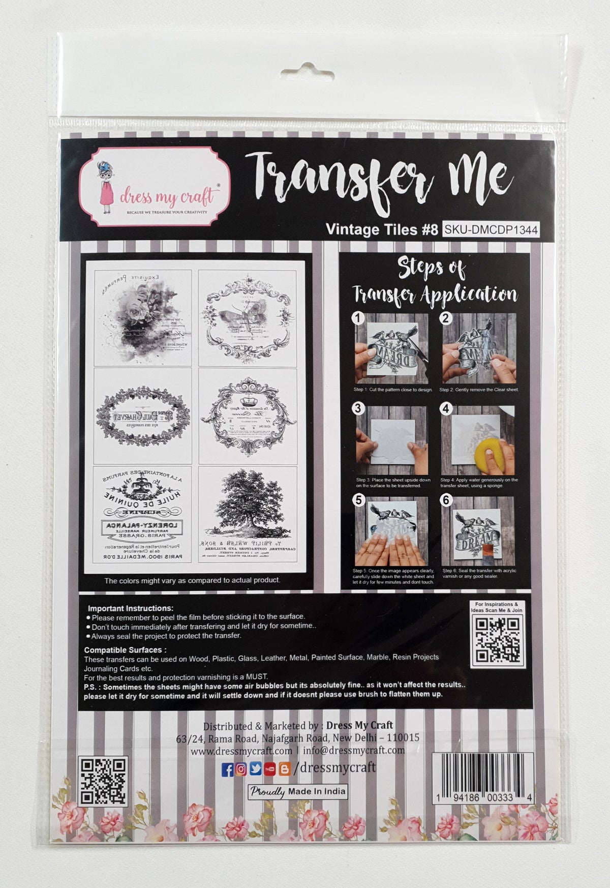 Dress My Craft Transfer Me – Vintage Tiles #8