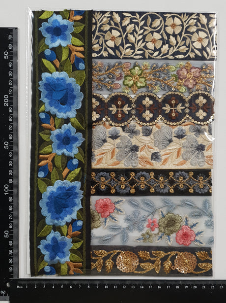 Assorted Embroidered Trim Pack - QJ