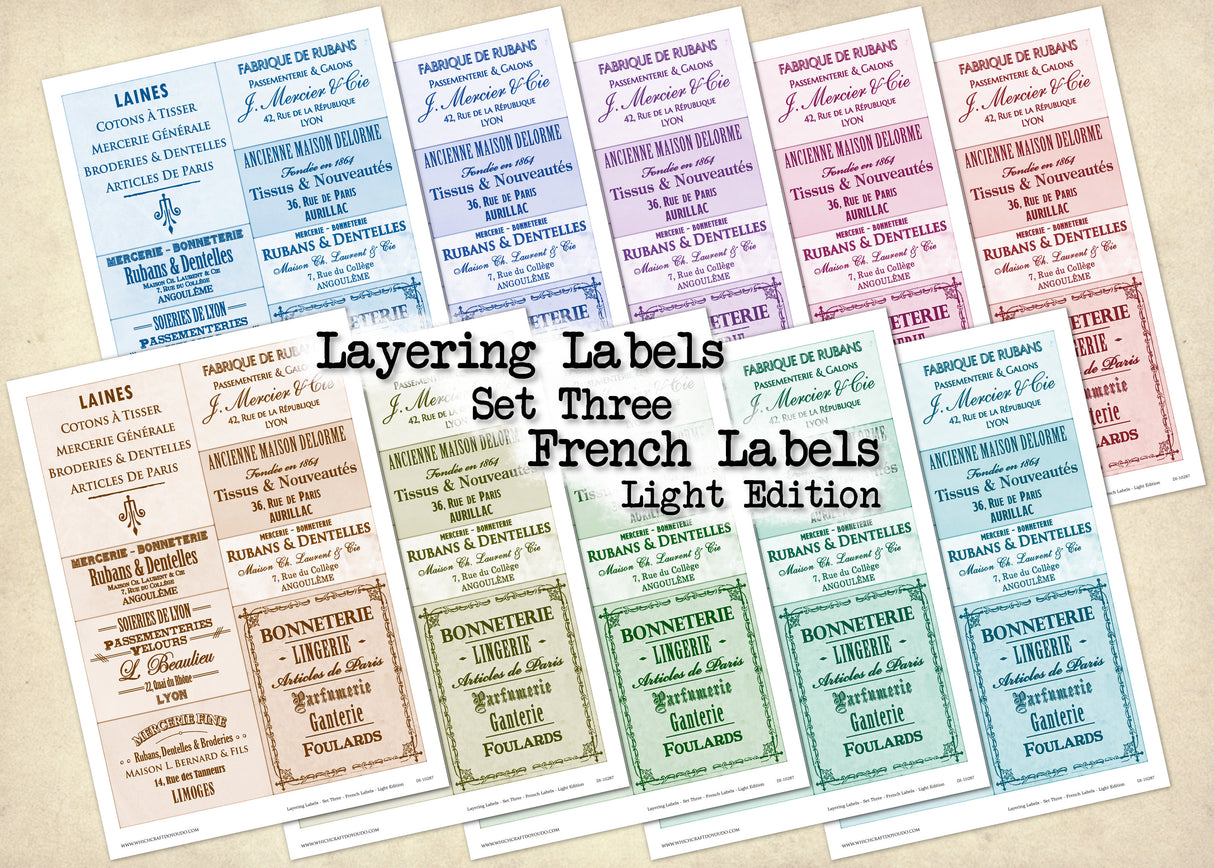 Layering Labels - Set Three - French Labels - Light Edition - DI-10287 - Digital Download