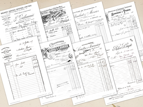Vintage Invoices Collection - Set One - DI-10311 - Digital Download