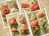 Vintage Flower Strips - Set One - DI-10304 - Digital Download