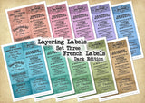 Layering Labels - Set Three - French Labels - Dark Edition - DI-10288 - Digital Download