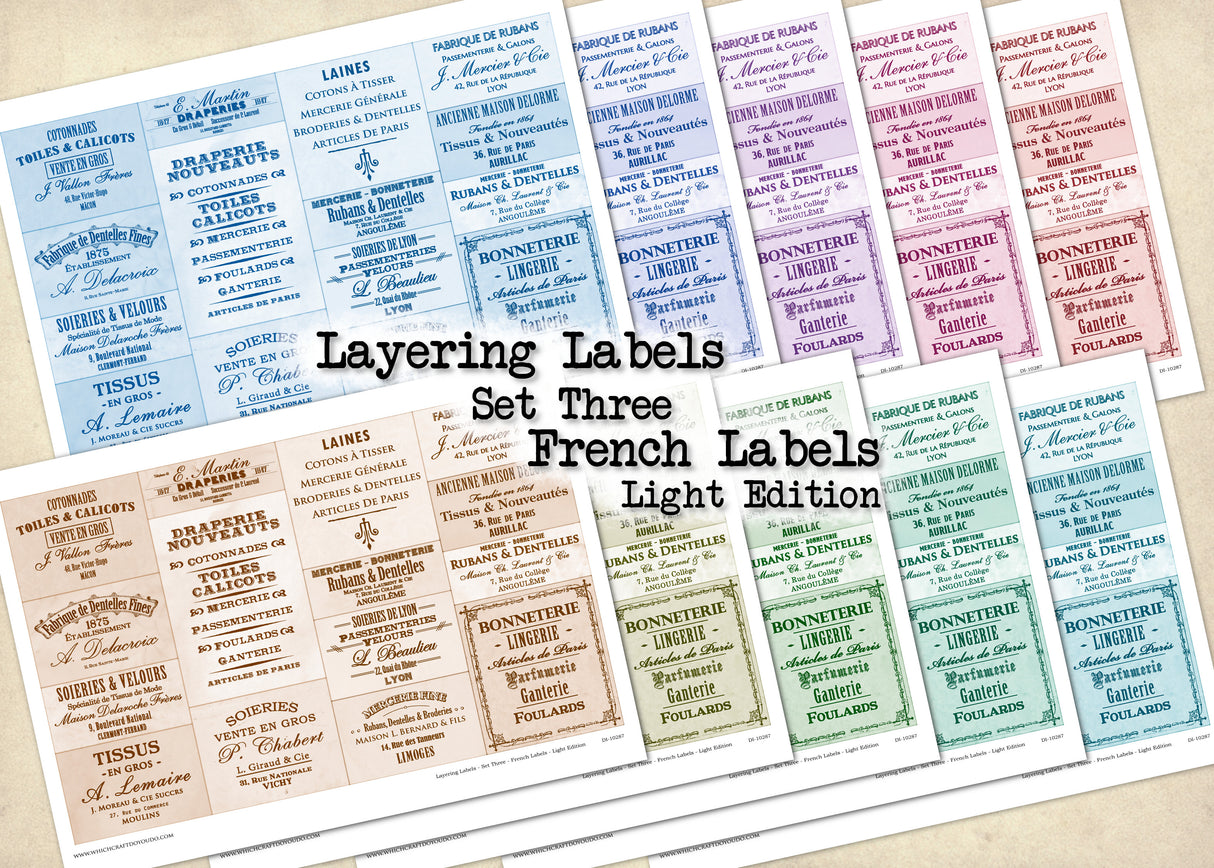 Layering Labels - Set Three - French Labels - Light Edition - DI-10287 - Digital Download