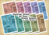 Layering Labels - Set Three - French Labels - Dark Edition - DI-10288 - Digital Download