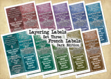 Layering Labels - Set Three - French Labels - Dark Edition - DI-10288 - Digital Download