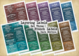 Layering Labels - Set Three - French Labels - Dark Edition - DI-10288 - Digital Download