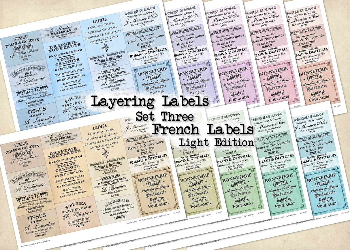 Layering Labels - Set Three - French Labels - Light Edition - DI-10287 - Digital Download