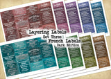 Layering Labels - Set Three - French Labels - Dark Edition - DI-10288 - Digital Download