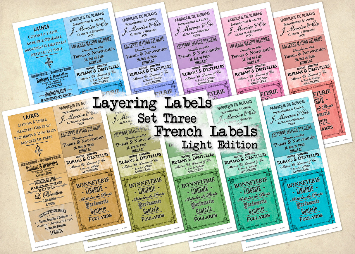 Layering Labels - Set Three - French Labels - Light Edition - DI-10287 - Digital Download