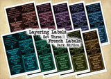 Layering Labels - Set Three - French Labels - Dark Edition - DI-10288 - Digital Download