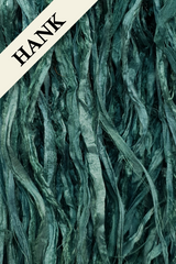 Reclaimed Sari Silk Ribbon - Evergreen - Hank