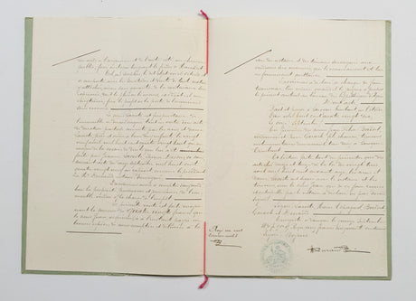 Authentic Antique French 1890 Notaire Document - FA